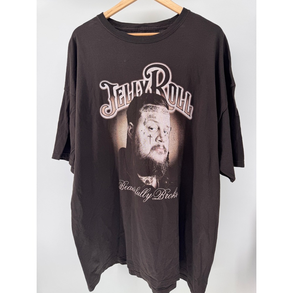 Jelly Roll Tour T Shirt Mens 3XL Black Beautifully Broken Graphic